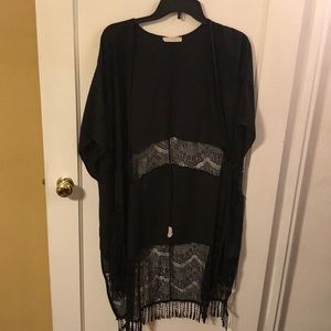 Black Chiffon, lace , cardigan